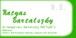 matyas bartalszky business card